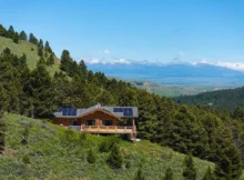 This Montana Mountain Log Home sits on 20 private