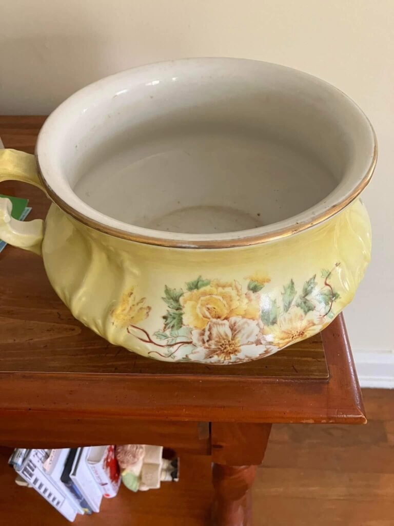 Found this beautiful “bowl” in the glassware section at Goodwill. I really don’t think it belonged there if it was used for what i think it was.